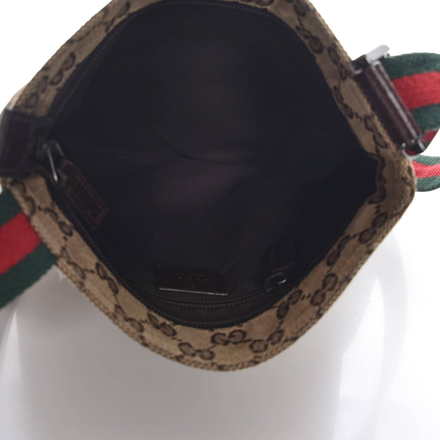 Gucci Monogram Web Small Flat Messenger Bag Dark Brown 5 of 7