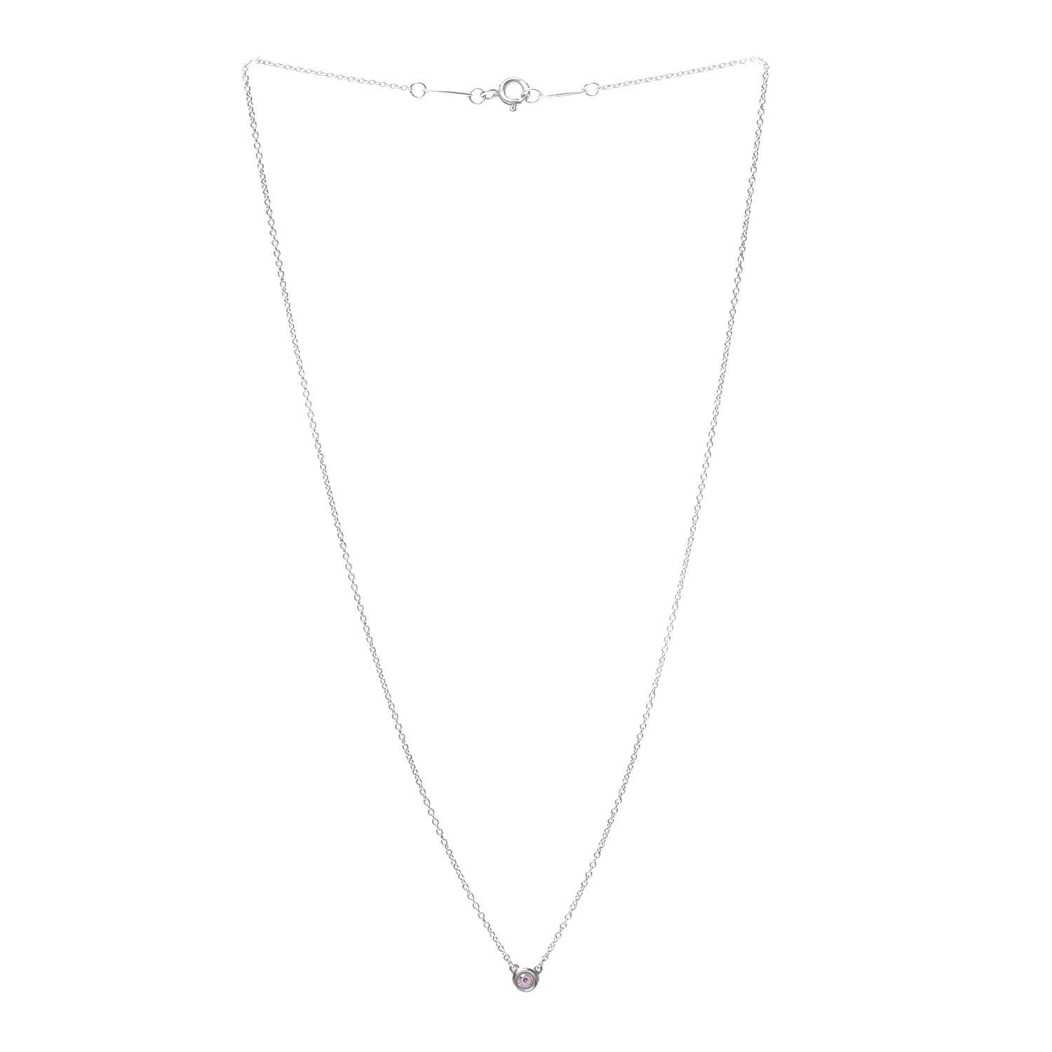 Tiffany Sterling Silver Pink Sapphire Color By The Yard Necklace 3 of 6