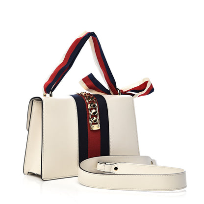 Gucci Calfskin Small Sylvie Shoulder Bag Off White 3 of 15
