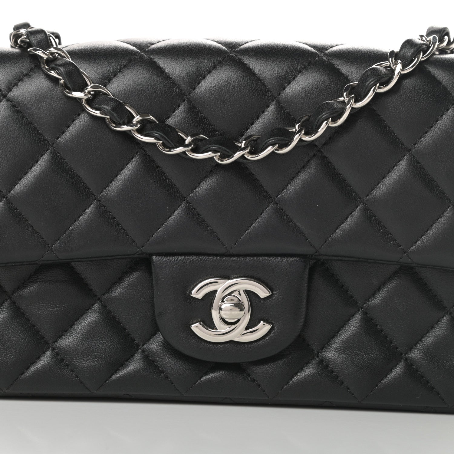 Chanel Lambskin Quilted Mini Rectangular Flap Black 8 of 14