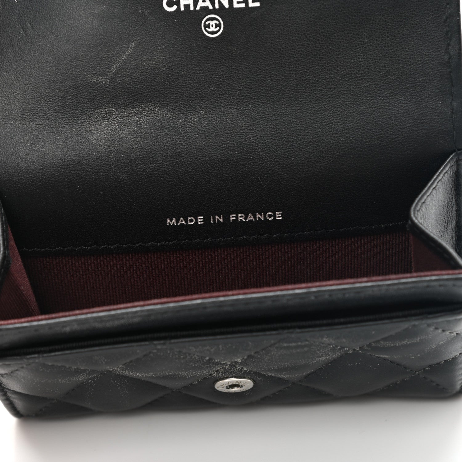 Chanel Lambskin Quilted Flap Card Holder Wallet Black 7 of 10