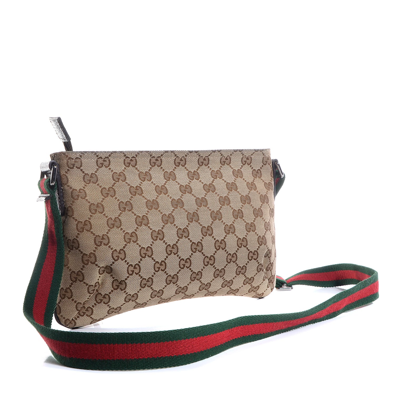 Gucci Monogram Web Small Flat Messenger Crossbody Dark Brown 3 of 7