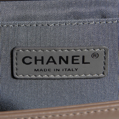 Chanel Calfskin Chevron Medium Boy Flap Grey 7 of 8