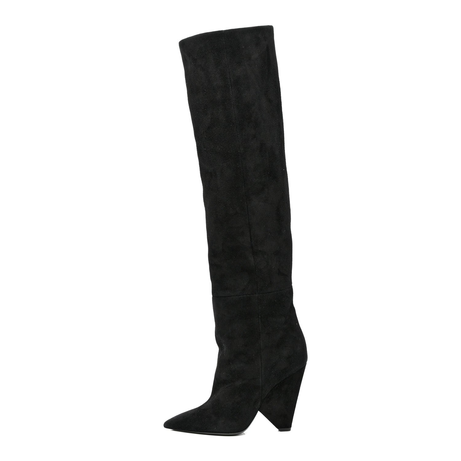 Saint Laurent Suede Niki 105 Thigh High Boots 36.5 Black 1 of 10