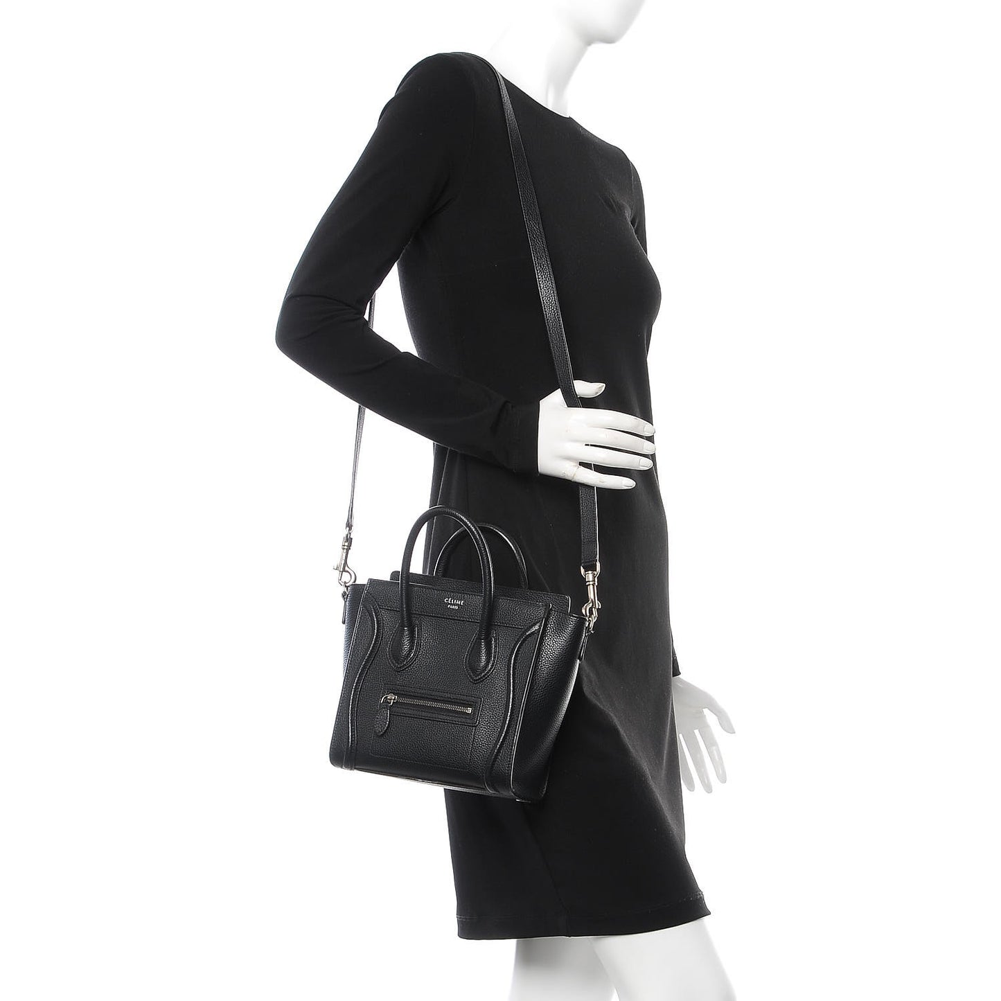 Drummed Calfskin Nano Luggage Black