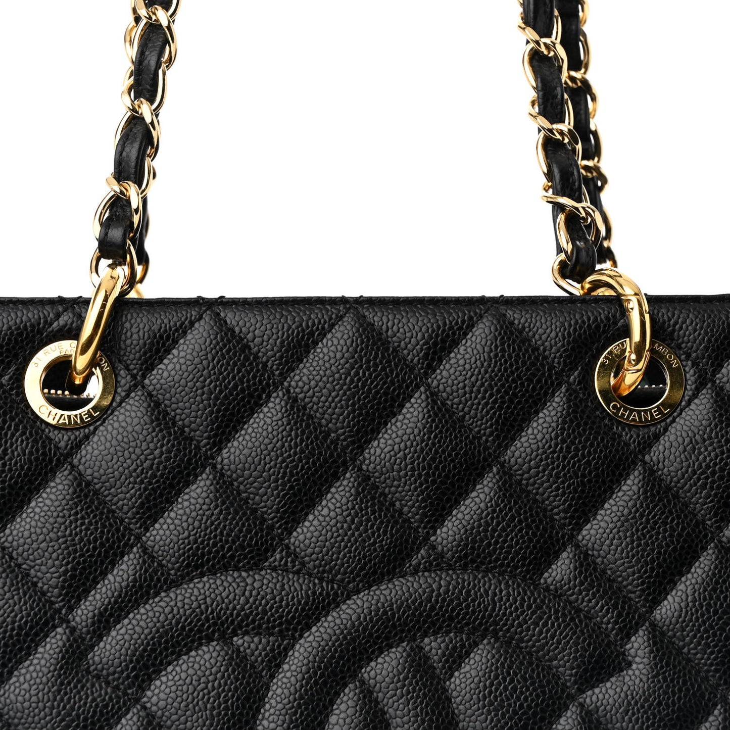 Caviar Quilted Grand Shopping Tote GST Black