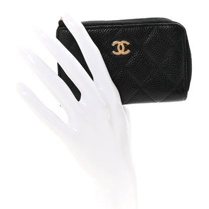 Chanel Caviar Quilted Zipped Key Holder Case Black 2 of 7
