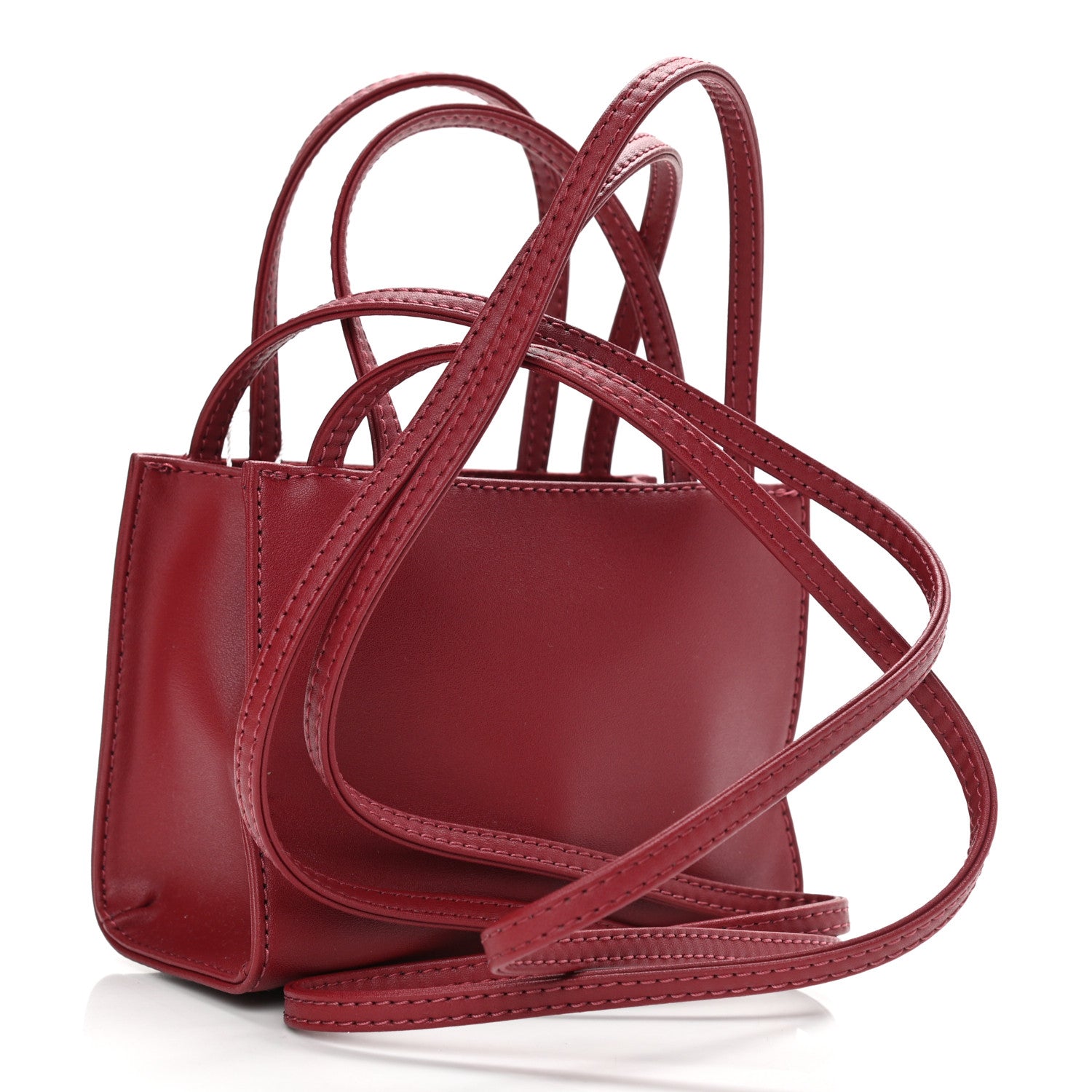 Telfar Vegan Leather Small Shopping Bag Oxblood 3 of 10