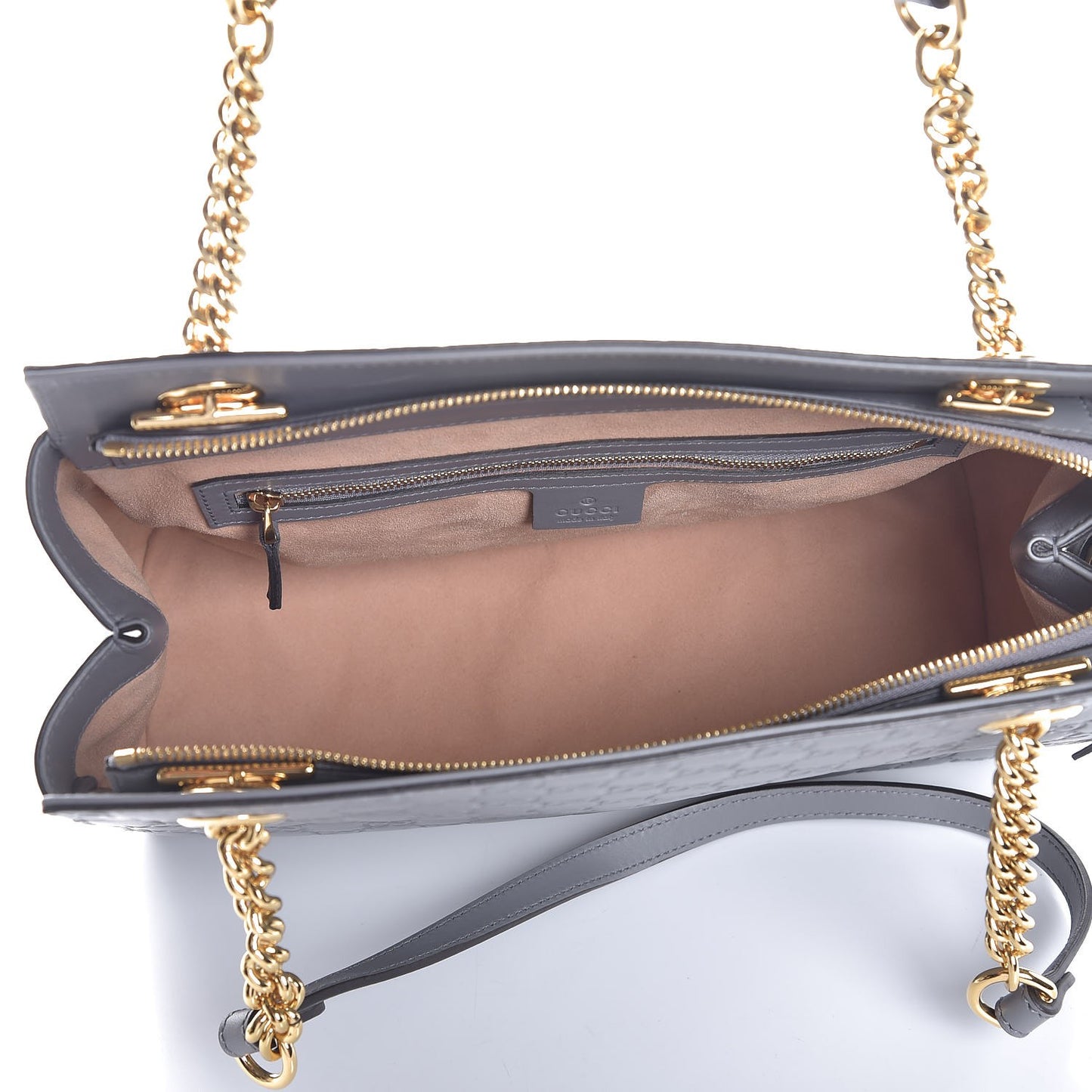 Soft Guccissima Signature Medium Shoulder Tote Bag Deep Grey