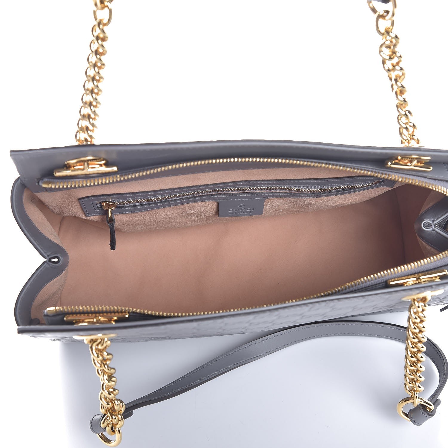 Gucci Soft Guccissima Signature Medium Shoulder Tote Bag Deep Grey 5 of 7