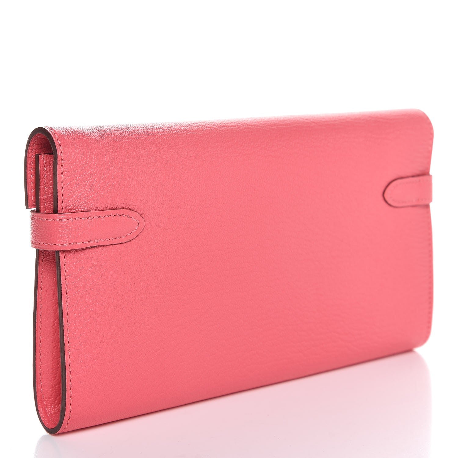Hermes Chevre Mysore Kelly Longue Wallet Rose Lipstick 3 of 10