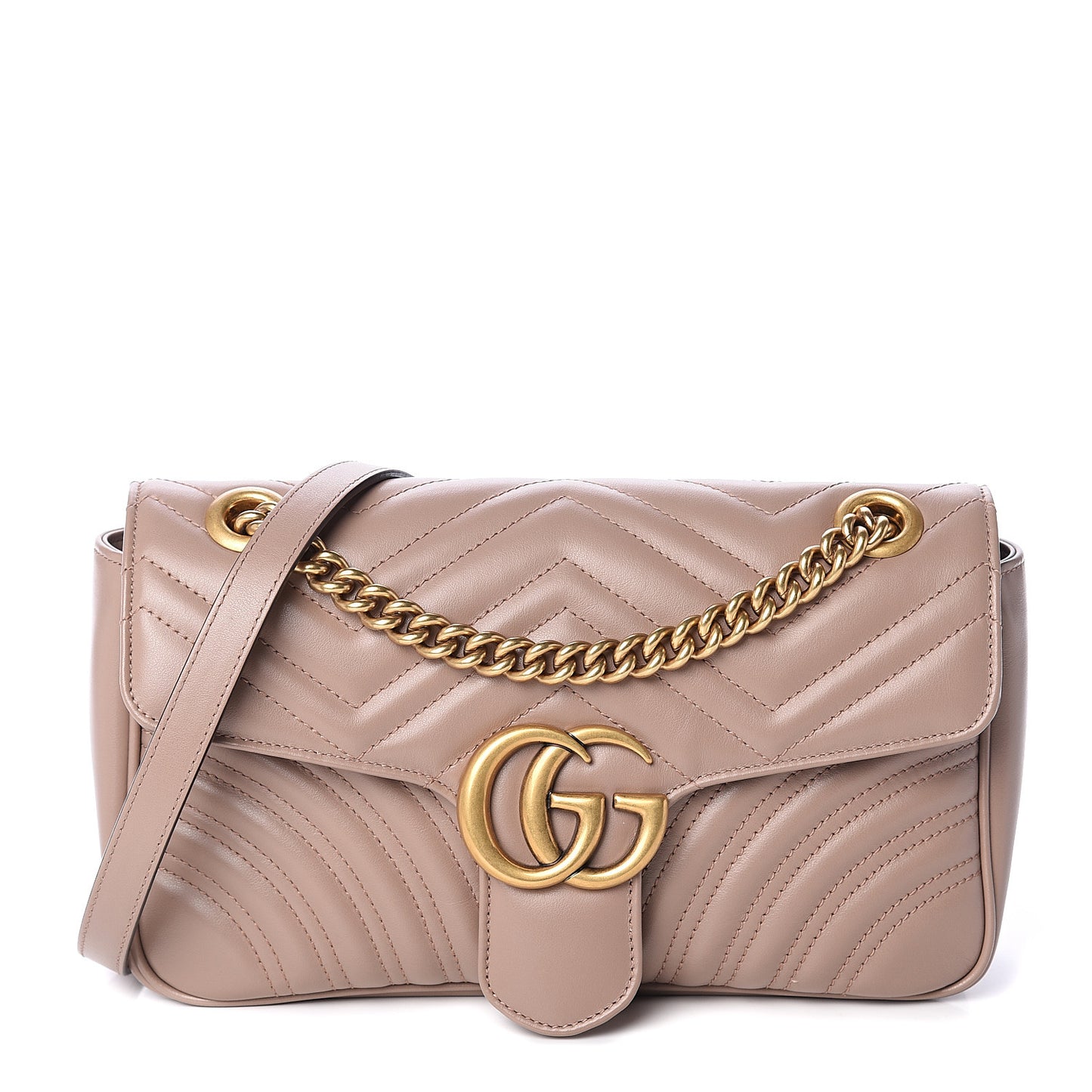 Calfskin Matelasse Small GG Marmont Shoulder Bag Porcelain Rose