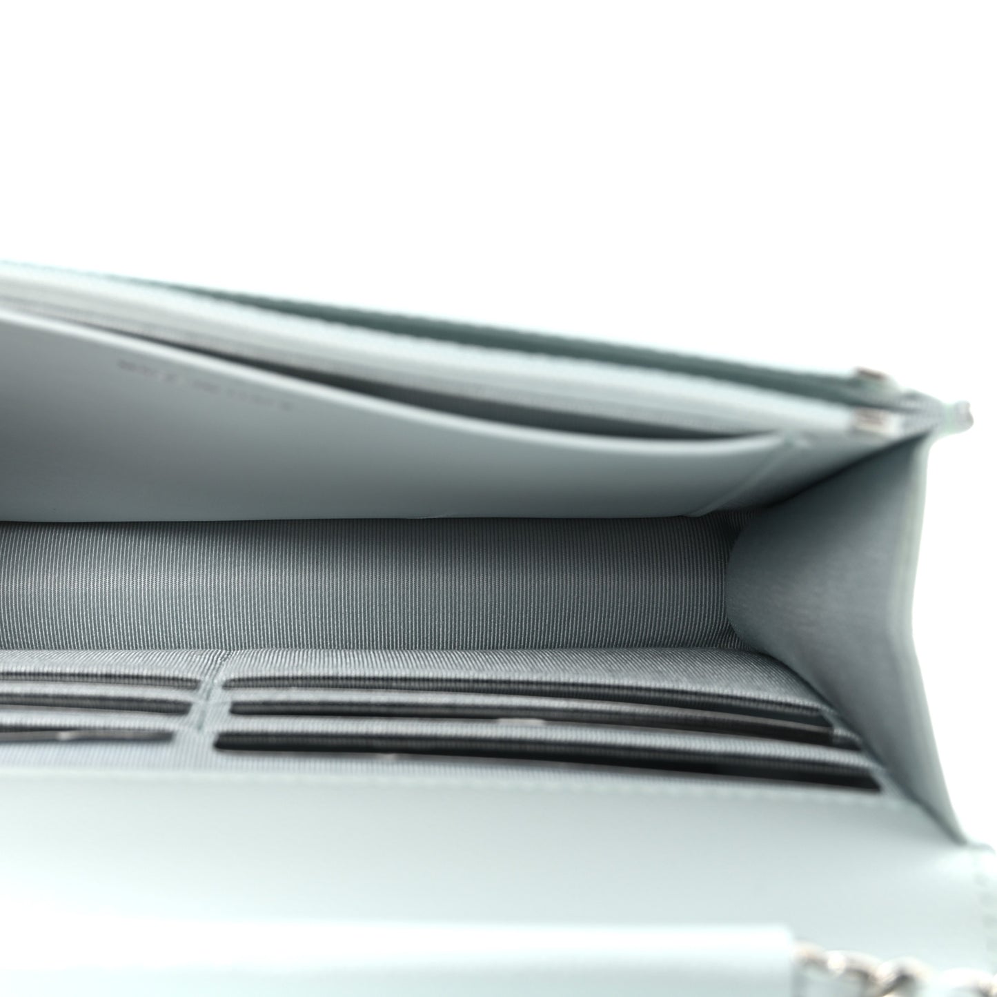 Caviar Quilted Wallet on Chain WOC Light Blue