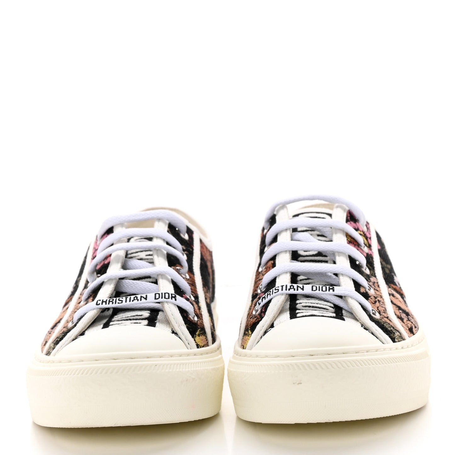 Canvas Jardin Botanique Embroidered Womens Walk'N'Dior Low Top Sneakers 39.5 Black Multicolor