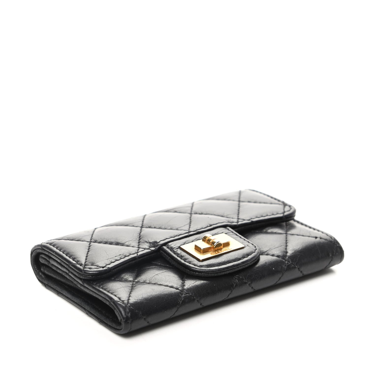 Chanel Aged Calfskin Quilted Reissue Flap Card Holder Black 4 of 10