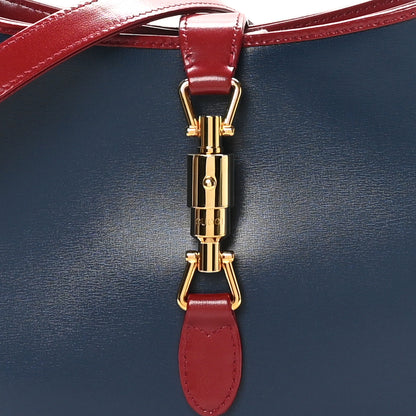 Gucci Boarded Dyana Lux Calfskin Bi-Color Small Jackie 1961 Hobo Blue Agata New Cherry Red 8 of 10