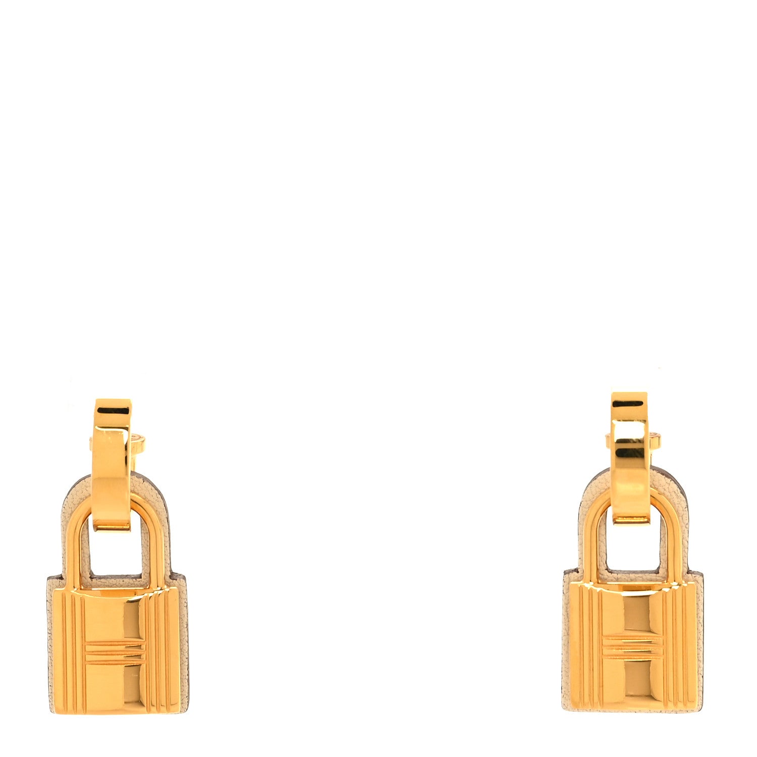 Hermes Gold Swift O'Kelly Earrings Craie 1 of 7