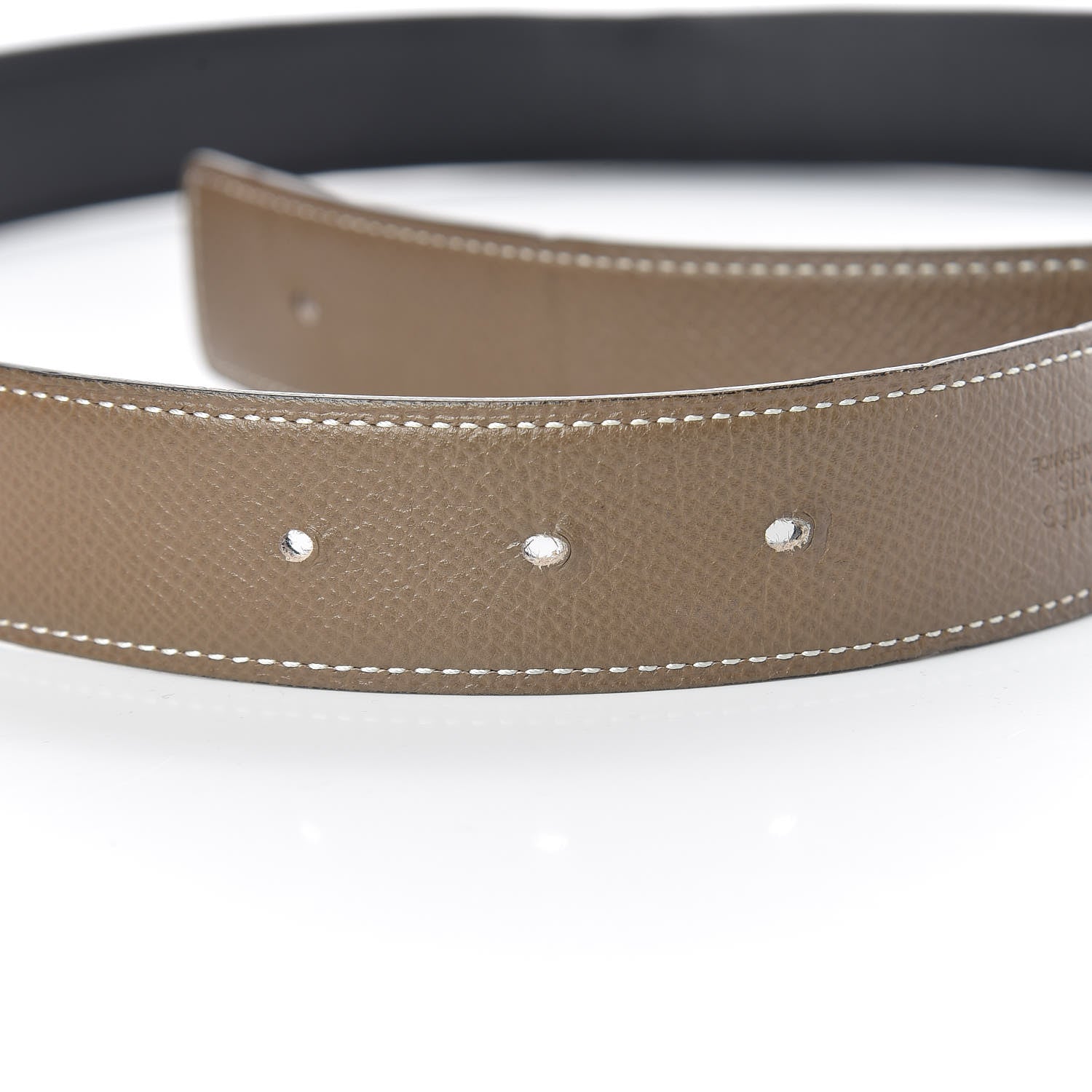 Hermes Box Epsom Strie 32mm H Belt 95 Black Etoupe 5 of 12