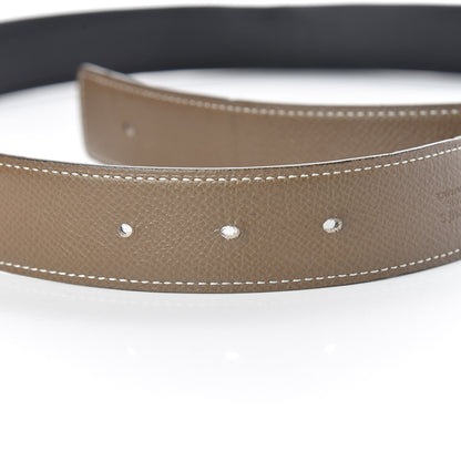 Hermes Box Epsom Strie 32mm H Belt 95 Black Etoupe 5 of 12