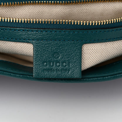 Gucci Azalea Calfskin Enamel Matelasse Diagonal Small Torchon GG Marmont Shoulder Bag Imperial Blue Pavone 6 of 10