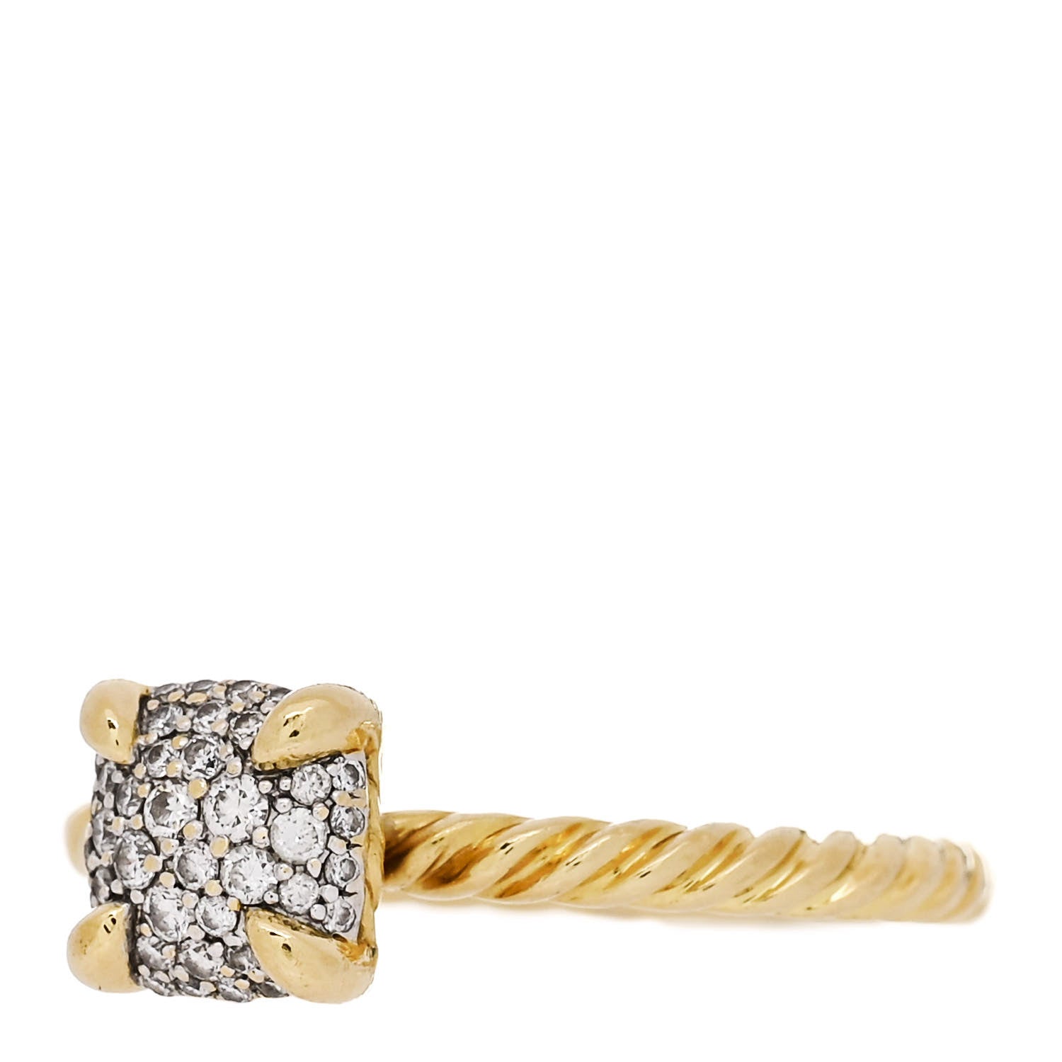 David Yurman 18K Yellow Gold Diamond 7mm Chatelaine Pave Ring 50 5.5 3 of 6