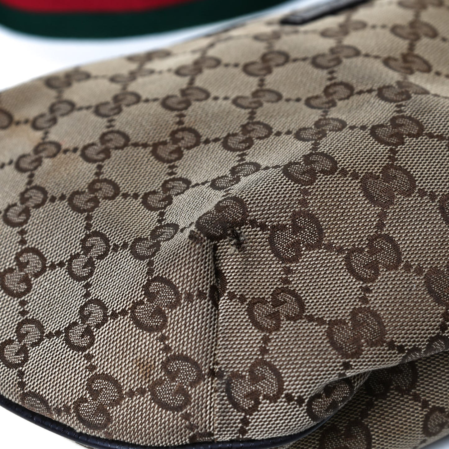 Monogram Web Medium Half Moon Hobo Dark Brown
