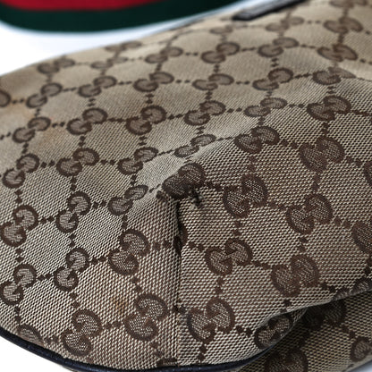 Gucci Monogram Web Medium Half Moon Hobo Dark Brown 16 of 20
