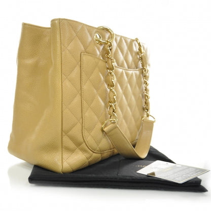Chanel Caviar Quilted Grand Shopping Tote GST Beige 3 of 10
