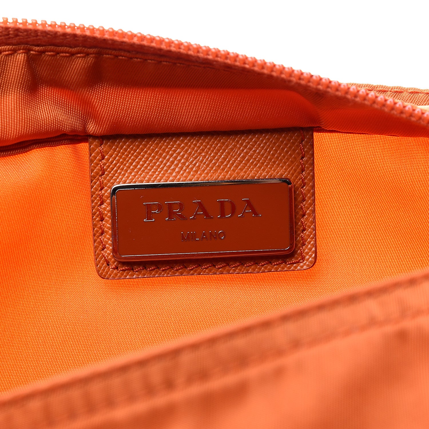 Prada Nylon Vela Flat Messenger Bag Papaya 6 of 11