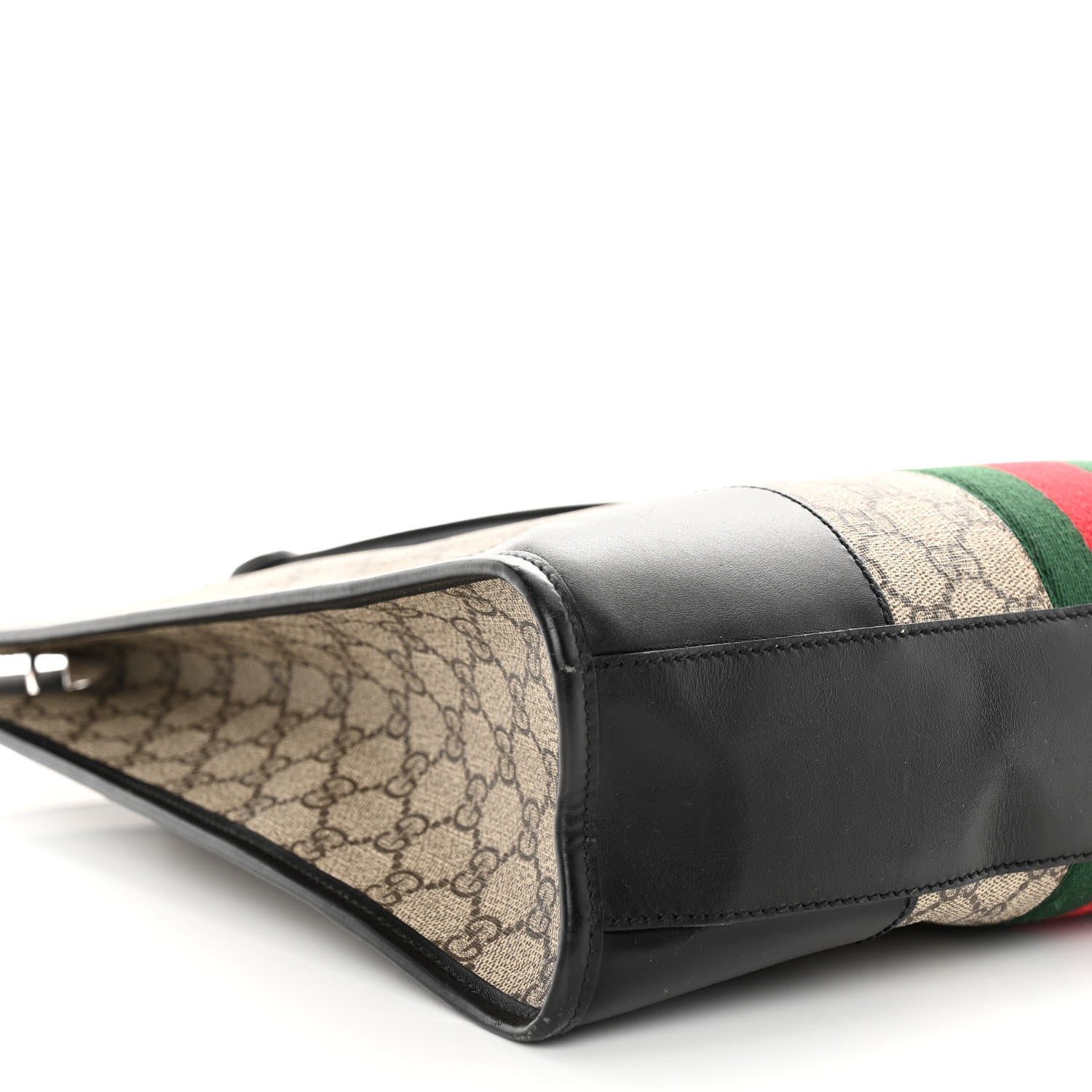 Gucci GG Supreme Monogram Vintage Web Large Tote Bag Black 9 of 12