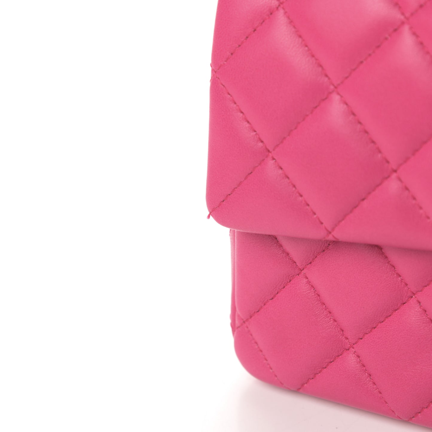 Lambskin Quilted Mini Rectangular Flap Dark Pink