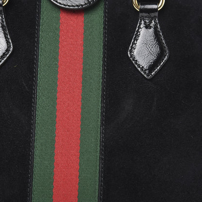 Gucci Suede Patent GG Web Medium Ophidia Top Handle Dome Bag Black 10 of 10