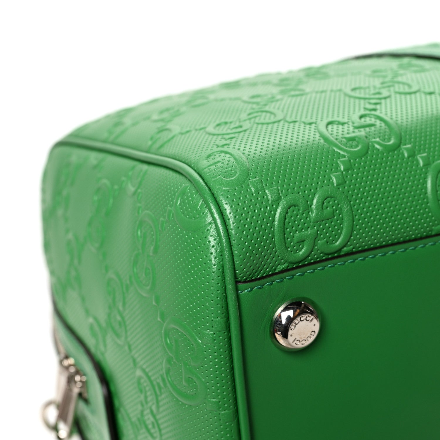 Gucci Calfskin GG Tennis Embossed Duffle Bag New Shamarock 9 of 12