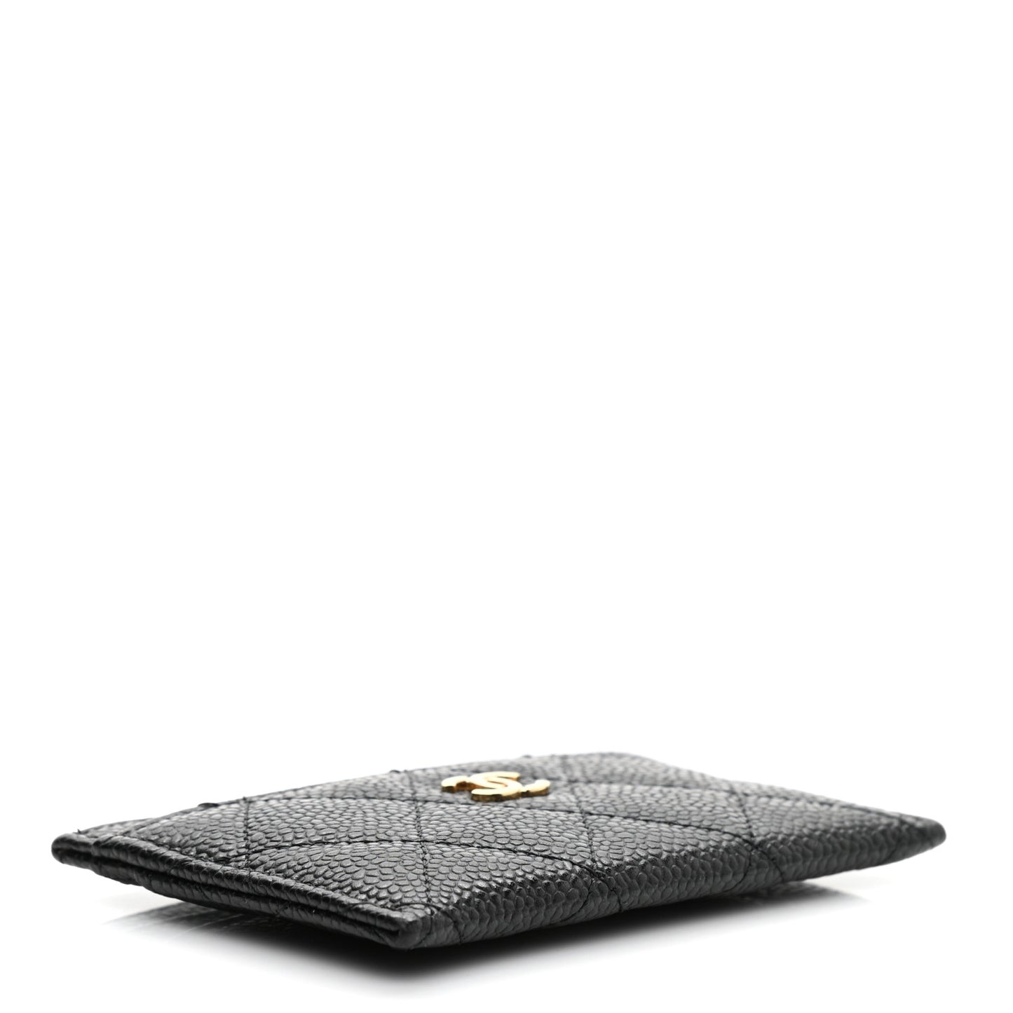 Caviar Quilted Card Holder Black