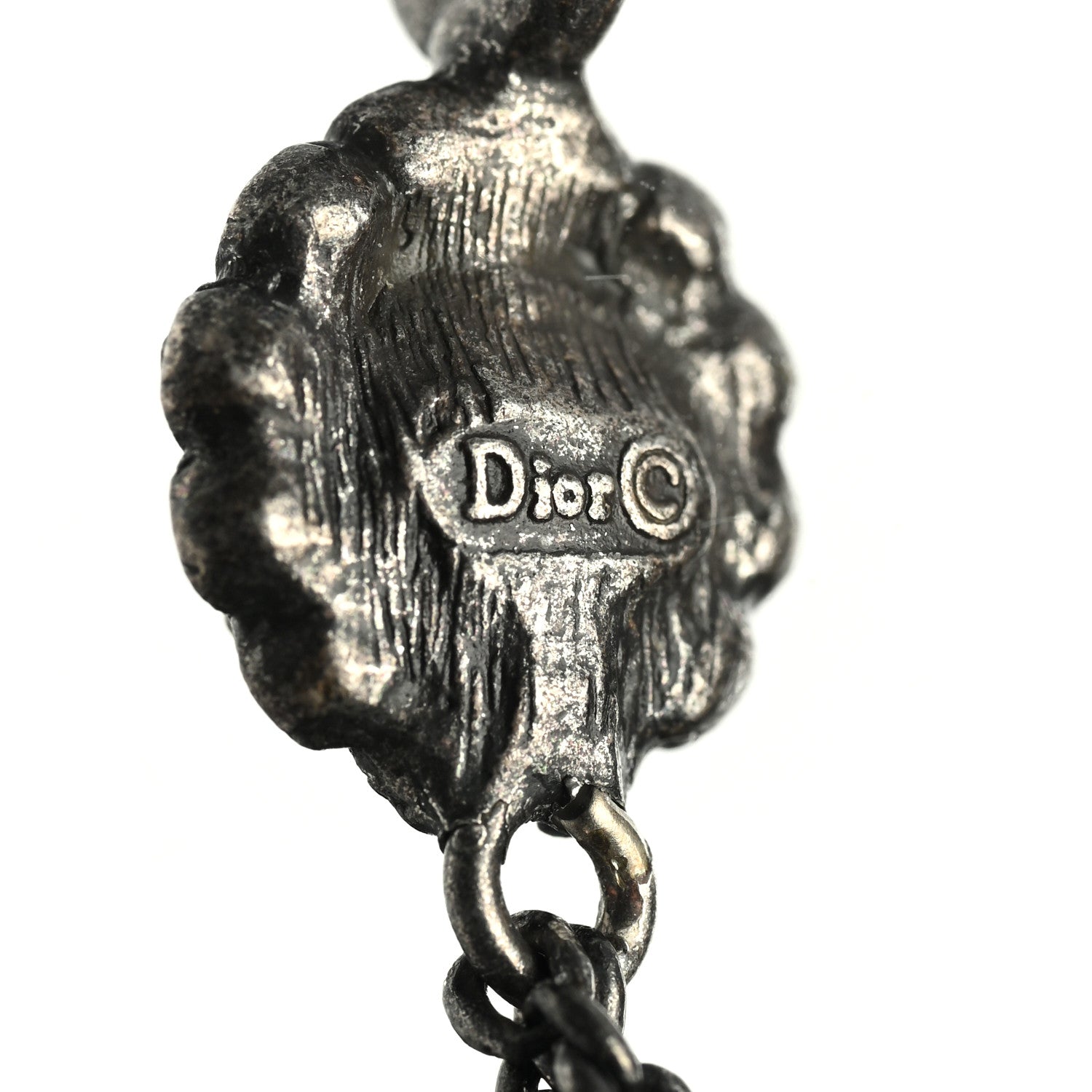 Christian Dior Crystal Flower Necklace Black 5 of 5