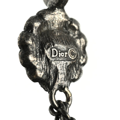 Christian Dior Crystal Flower Necklace Black 5 of 5