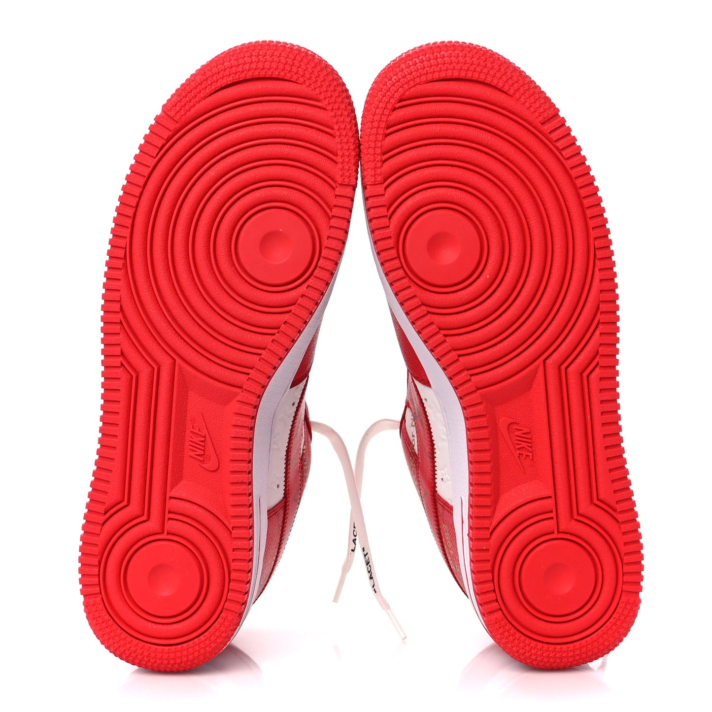 X NIKE AIR FORCE 1 Calfskin Monogram Mens Sneakers 8 Red