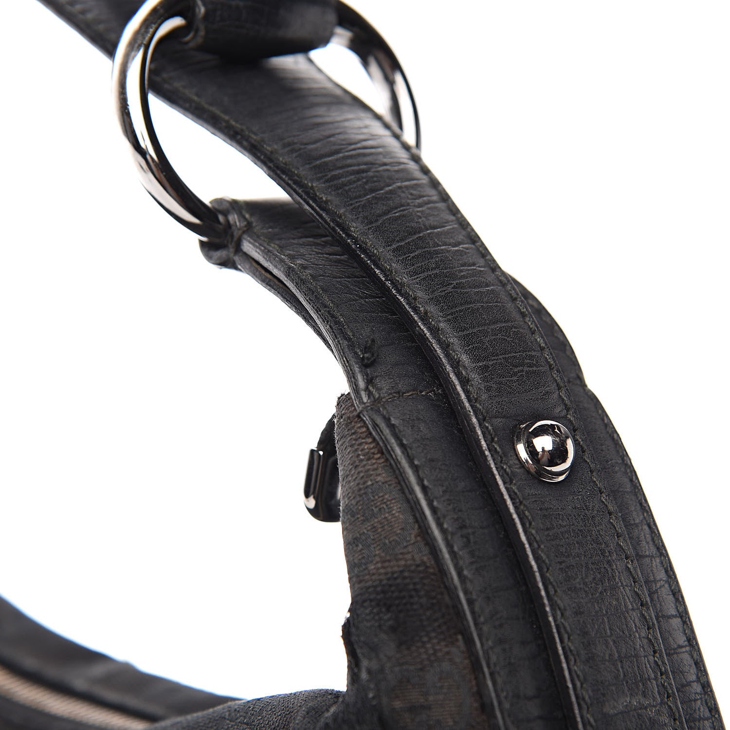 Gucci Monogram Medium Horsebit Chain Hobo Black 13 of 13