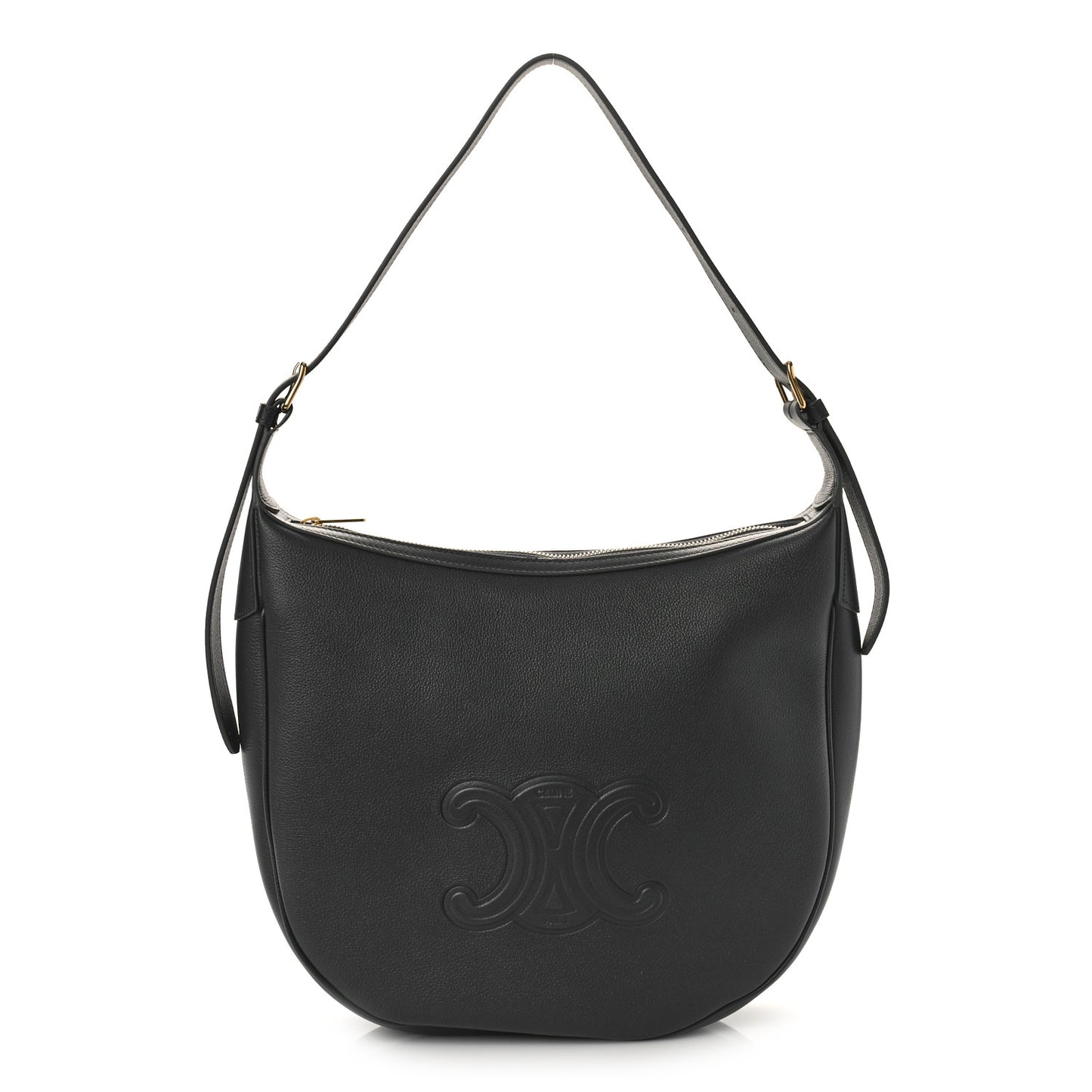 Calfskin Triomphe Heloise Shoulder Bag Slate Grey