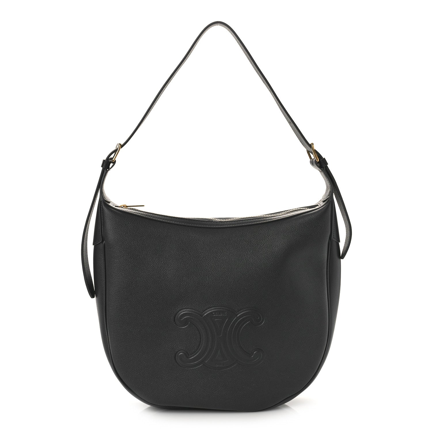 Celine Calfskin Triomphe Heloise Shoulder Bag Slate Grey 1 of 7