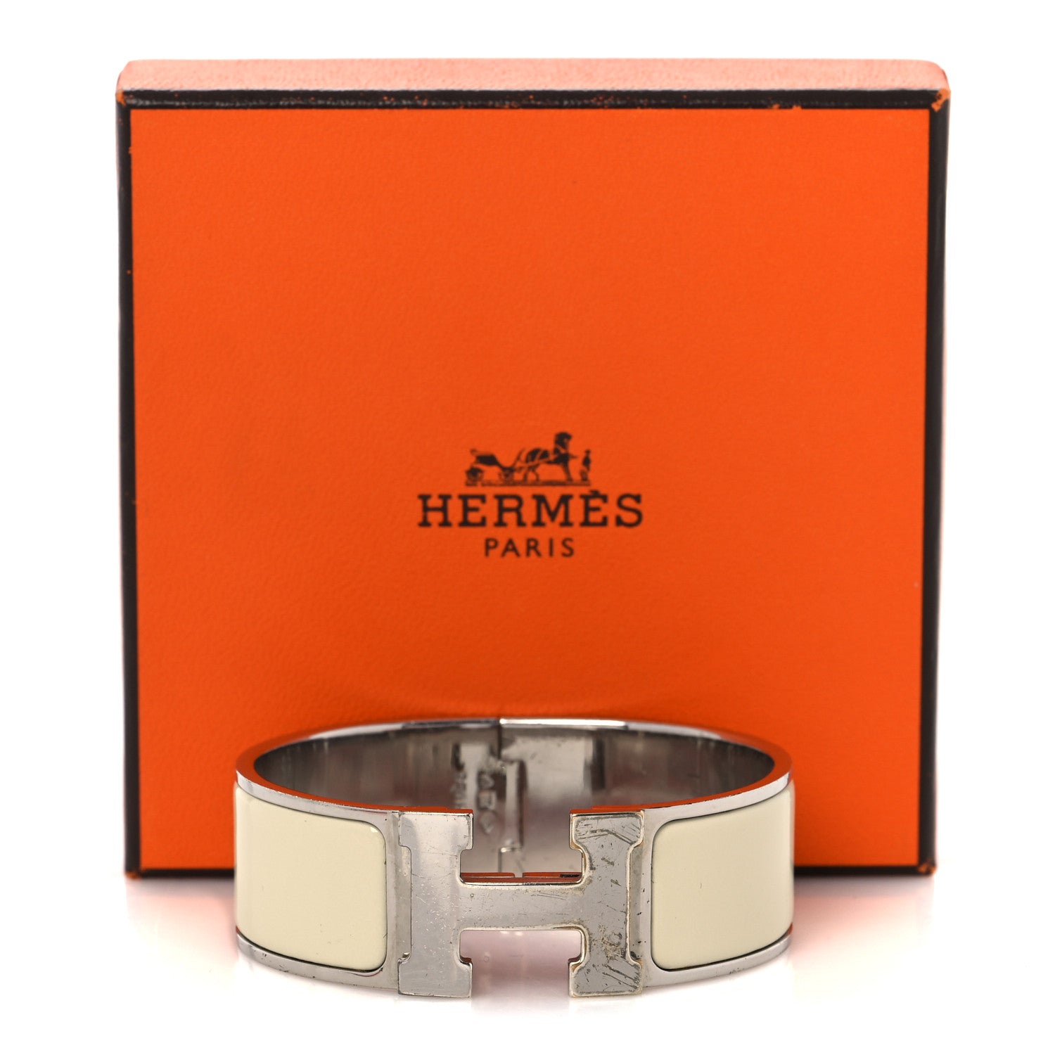 Hermes Enamel Wide Clic Clac H Bracelet PM Craie 5 of 5