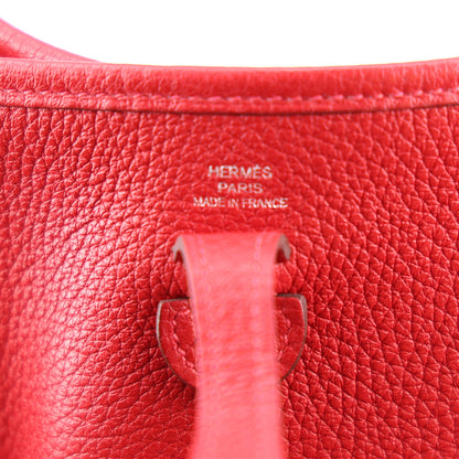 Hermes Taurillon Clemence Amazone Evelyne TPM Rouge Casaque Bleu Saphir 6 of 9