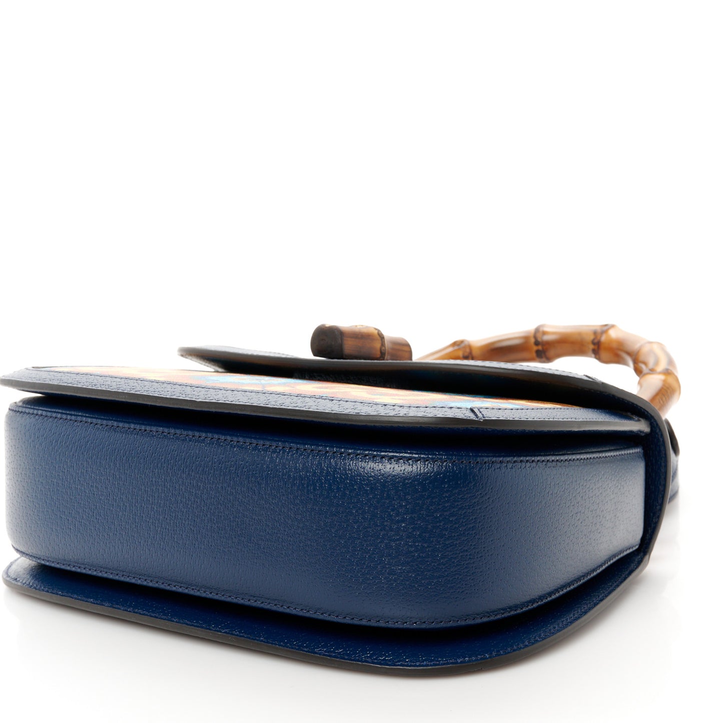 Calfskin Kaleidoscope Medium Bamboo 1947 Top Handle Bag Blue Orange Multicolor Blue Agata