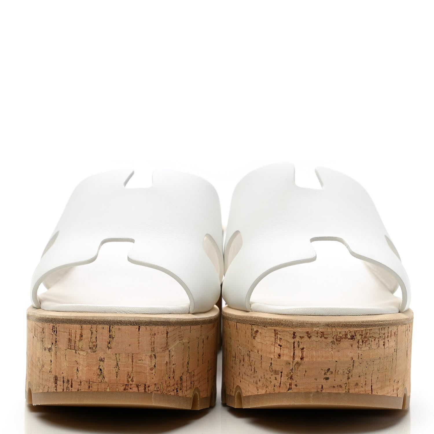 Hermes Calfskin Cork Eze 30 Sandals 40 White 2 of 9