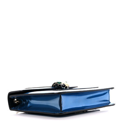 Bulgari Metallic Calfskin Small Serpenti Forever Snake Strap Crossbody Bag Blue 5 of 12