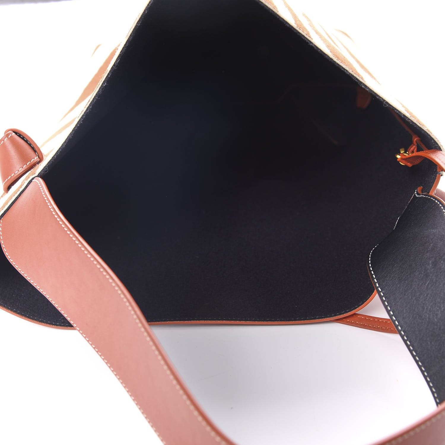 Celine Shiny Smooth Calfskin Zebra Printed Calf Hair Small Twisted Cabas Chalk Brick 5 of 8