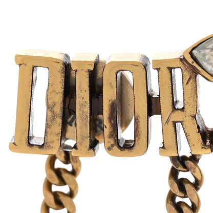Christian Dior Crystal Metal Logo Dio(r)evolution Earring Aged Gold 6 of 6
