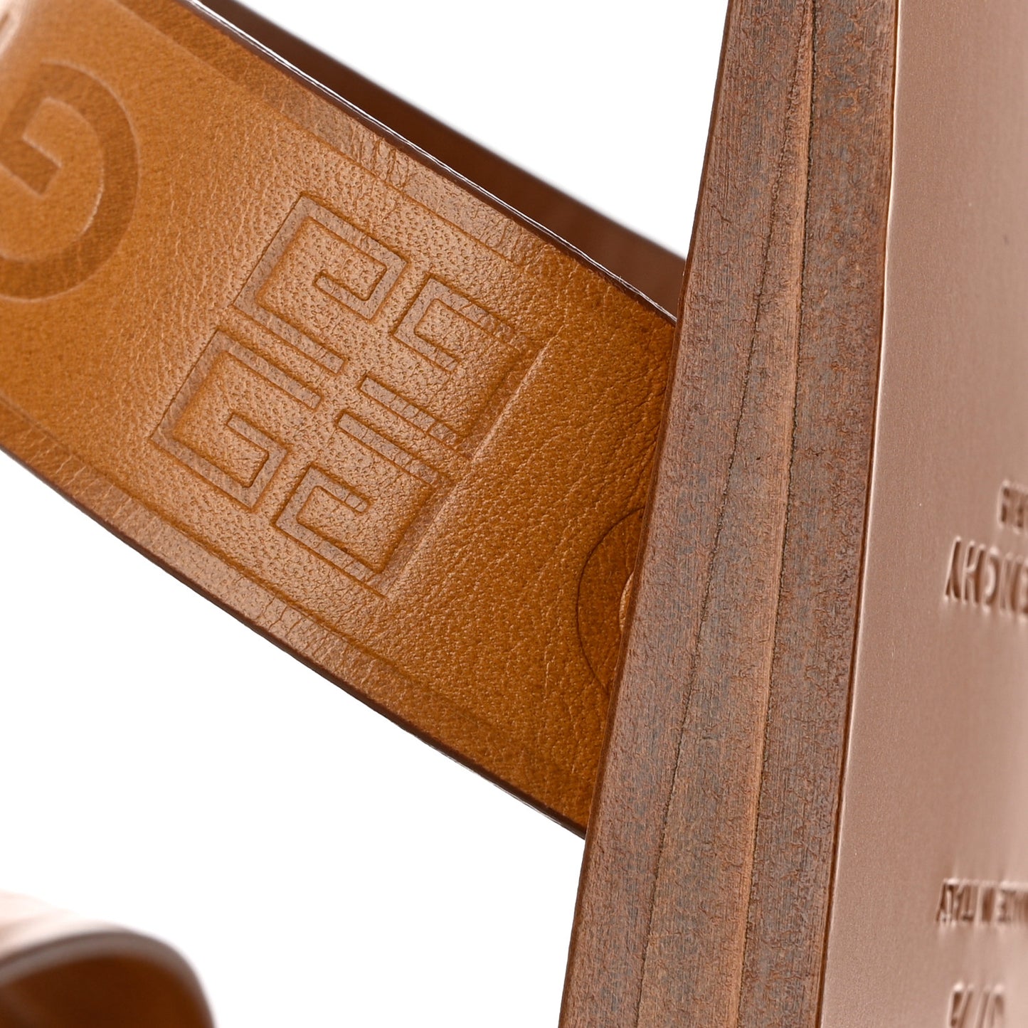 Calfskin Logo Ankle Strap Sandals 37.5 Brown