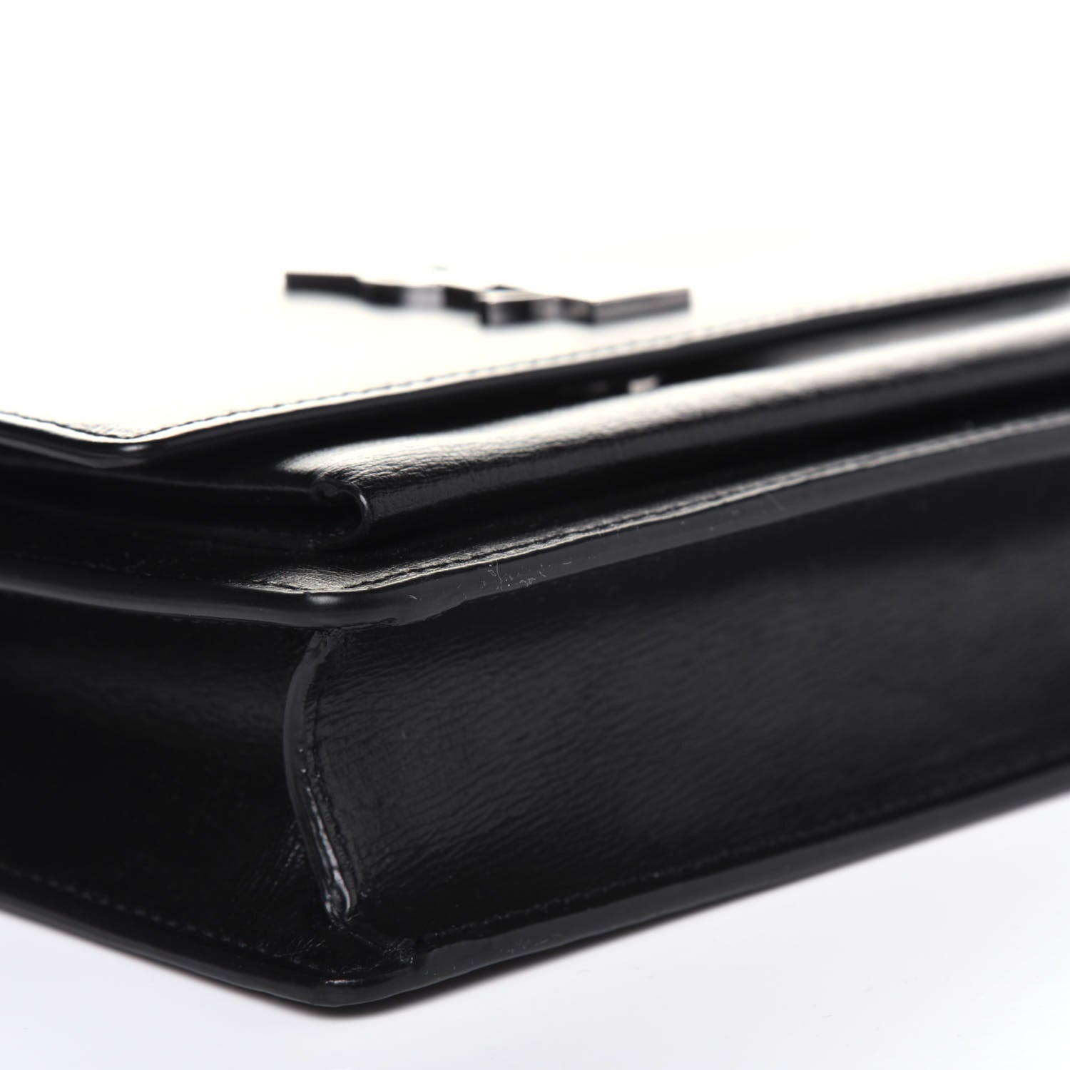 Saint Laurent Calfskin Monogram Sunset Chain Wallet Black 8 of 10