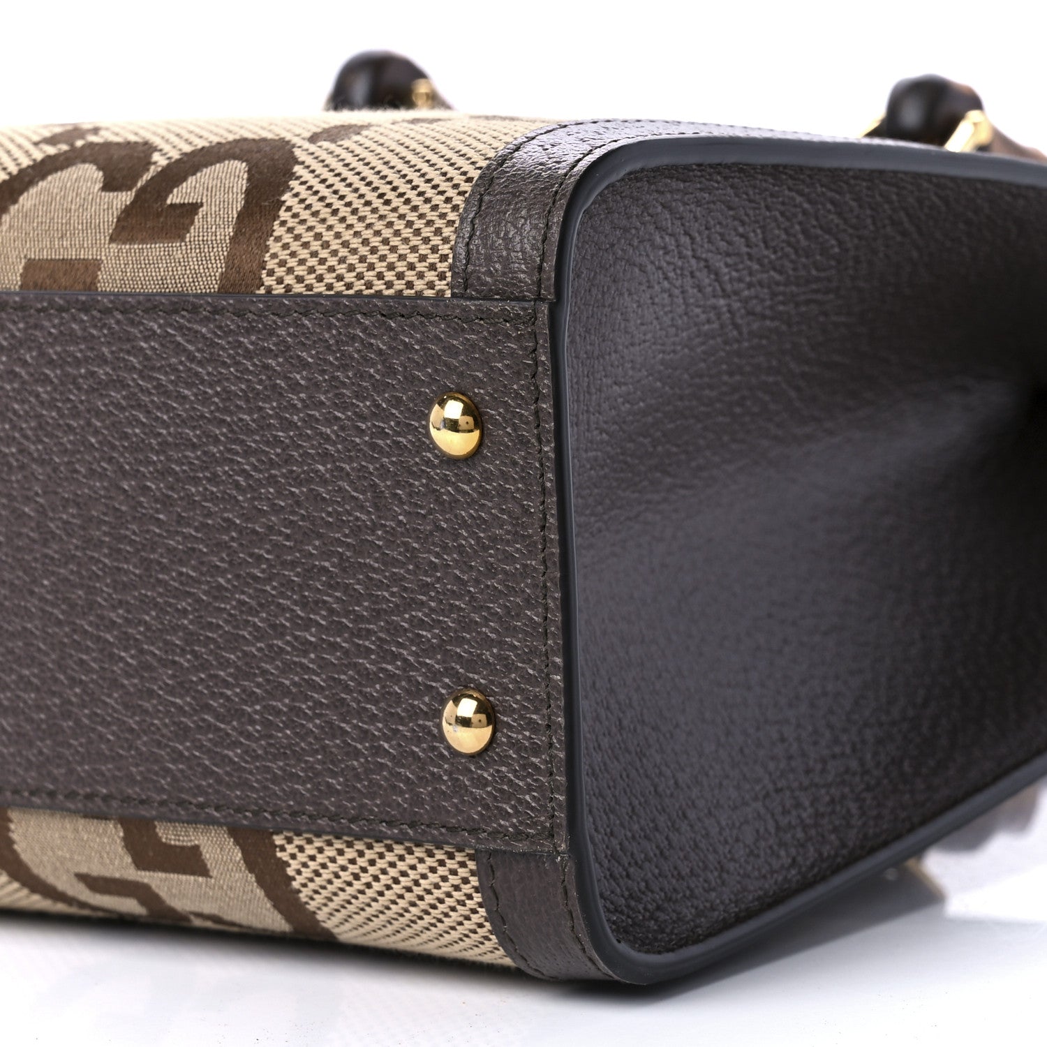 Gucci Monogram Jumbo GG Textured Dollar Calfskin Small Diana Tote Bag Camel Ebony New Acero Pomegranate Red 9 of 9